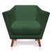 Kit 2 Poltronas e Namoradeira Pérsia Suede Verde Pés Chanfrado Castanho - Pallazio