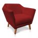 Kit 2 Poltronas e Namoradeira Pérsia Suede Vermelho Pés Chanfrado Castanho - Pallazio