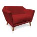 Kit 2 Poltronas e Namoradeira Pérsia Suede Vermelho Pés Chanfrado Castanho - Pallazio