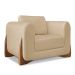 Kit 2 Poltronas e Sofá Living 2 Lugares 1,60m Lottus Linho Dourado Pés Castanho - Pallazio
