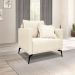 Kit 2 Poltronas e Sofá Living 2 Lugares 1,60m Sirius Linho Bege Pés Metálicos - Pallazio