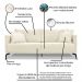 Kit 2 Poltronas e Sofá Living 2 Lugares 1,60m Sirius Linho Bege Pés Metálicos - Pallazio
