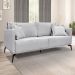 Kit 2 Poltronas e Sofá Living 2 Lugares 1,60m Sirius Linho Cinza Pés Metálicos - Pallazio