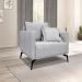 Kit 2 Poltronas e Sofá Living 2 Lugares 1,60m Sirius Linho Cinza Pés Metálicos - Pallazio