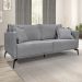 Kit 2 Poltronas e Sofá Living 2 Lugares 1,60m Sirius Linho Grafite Pés Metálicos - Pallazio