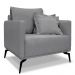 Kit 2 Poltronas e Sofá Living 2 Lugares 1,60m Sirius Linho Grafite Pés Metálicos - Pallazio