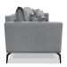 Kit 2 Poltronas e Sofá Living 2 Lugares 1,60m Sirius Linho Grafite Pés Metálicos - Pallazio