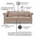 Kit 2 Poltronas e Sofá Living 2 Lugares 1,60m Vênus Linho Areia Pés Castanho - Pallazio