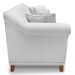 Kit 2 Poltronas e Sofá Living 2 Lugares 1,60m Vênus Linho Cinza Pés Castanho - Pallazio