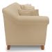 Kit 2 Poltronas e Sofá Living 2 Lugares 1,60m Vênus Linho Dourado Pés Castanho - Pallazio