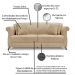 Kit 2 Poltronas e Sofá Living 2 Lugares 1,60m Vênus Linho Dourado Pés Castanho - Pallazio