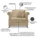 Kit 2 Poltronas e Sofá Living 2 Lugares 1,60m Vênus Linho Dourado Pés Castanho - Pallazio