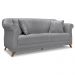 Kit 2 Poltronas e Sofá Living 2 Lugares 1,60m Vênus Linho Grafite Pés Castanho - Pallazio