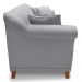 Kit 2 Poltronas e Sofá Living 2 Lugares 1,60m Vênus Linho Grafite Pés Castanho - Pallazio