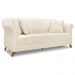 Kit 2 Poltronas e Sofá Living 2 Lugares 1,60m Vênus Linho Natural Pés Castanho - Pallazio