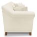 Kit 2 Poltronas e Sofá Living 2 Lugares 1,60m Vênus Linho Natural Pés Castanho - Pallazio