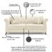 Kit 2 Poltronas e Sofá Living 2 Lugares 1,60m Vênus Linho Natural Pés Castanho - Pallazio