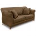 Kit 2 Poltronas e Sofá Living 2 Lugares 1,60m Vênus Suede Caramelo Pés Castanho - Pallazio
