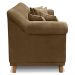 Kit 2 Poltronas e Sofá Living 2 Lugares 1,60m Vênus Suede Caramelo Pés Castanho - Pallazio