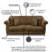 Kit 2 Poltronas e Sofá Living 2 Lugares 1,60m Vênus Suede Caramelo Pés Castanho - Pallazio