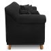 Kit 2 Poltronas e Sofá Living 2 Lugares 1,60m Vênus Suede Preto Pés Castanho - Pallazio