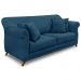 Kit 2 Poltronas e Sofá Living 2 Lugares 1,60m Vênus Veludo Azul Marinho Pés Castanho - Pallazio