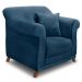 Kit 2 Poltronas e Sofá Living 2 Lugares 1,60m Vênus Veludo Azul Marinho Pés Castanho - Pallazio