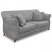 Kit 2 Poltronas e Sofá Living 2 Lugares 1,60m Vênus Veludo Cinza Grafite Pés Castanho - Pallazio
