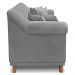 Kit 2 Poltronas e Sofá Living 2 Lugares 1,60m Vênus Veludo Cinza Grafite Pés Castanho - Pallazio