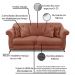 Kit 2 Poltronas e Sofá Living 2 Lugares 1,60m Vênus Veludo Cobre Pés Castanho - Pallazio