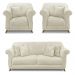 Kit 2 Poltronas e Sofá Living 2 Lugares 1,60m Vênus Veludo Pés Castanho - Pallazio