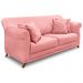 Kit 2 Poltronas e Sofá Living 2 Lugares 1,60m Vênus Veludo Rosa Pés Castanho - Pallazio