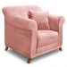 Kit 2 Poltronas e Sofá Living 2 Lugares 1,60m Vênus Veludo Rosa Pés Castanho - Pallazio