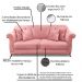 Kit 2 Poltronas e Sofá Living 2 Lugares 1,60m Vênus Veludo Rosa Pés Castanho - Pallazio