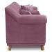 Kit 2 Poltronas e Sofá Living 2 Lugares 1,60m Vênus Veludo Uva Pés Castanho - Pallazio