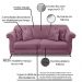 Kit 2 Poltronas e Sofá Living 2 Lugares 1,60m Vênus Veludo Uva Pés Castanho - Pallazio