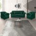 Kit 2 Poltronas e Sofá Living 2 Lugares 1,60m Vênus Veludo Verde Floresta Pés Castanho - Pallazio