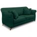 Kit 2 Poltronas e Sofá Living 2 Lugares 1,60m Vênus Veludo Verde Floresta Pés Castanho - Pallazio