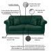 Kit 2 Poltronas e Sofá Living 2 Lugares 1,60m Vênus Veludo Verde Floresta Pés Castanho - Pallazio