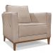 Kit 2 Poltronas e Sofá Living 2 Lugares 1,70m Vega Linho Areia Pés Castanho - Pallazio