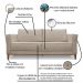Kit 2 Poltronas e Sofá Living 2 Lugares 1,70m Vega Linho Areia Pés Castanho - Pallazio