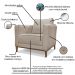 Kit 2 Poltronas e Sofá Living 2 Lugares 1,70m Vega Linho Areia Pés Castanho - Pallazio