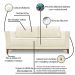 Kit 2 Poltronas e Sofá Living 2 Lugares 1,70m Vega Linho Bege Pés Castanho - Pallazio