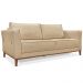Kit 2 Poltronas e Sofá Living 2 Lugares 1,70m Vega Linho Dourado Pés Castanho - Pallazio