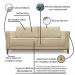 Kit 2 Poltronas e Sofá Living 2 Lugares 1,70m Vega Linho Dourado Pés Castanho - Pallazio