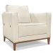 Kit 2 Poltronas e Sofá Living 2 Lugares 1,70m Vega Linho Natural Pés Castanho - Pallazio