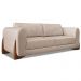 Kit 2 Poltronas e Sofá Living 2 Lugares 1,80m Lottus Linho Areia Pés Castanho - Pallazio