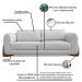 Kit 2 Poltronas e Sofá Living 2 Lugares 1,80m Lottus Linho Cinza Pés Castanho - Pallazio