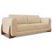 Kit 2 Poltronas e Sofá Living 2 Lugares 1,80m Lottus Linho Dourado Pés Castanho - Pallazio