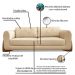 Kit 2 Poltronas e Sofá Living 2 Lugares 1,80m Lottus Linho Dourado Pés Castanho - Pallazio